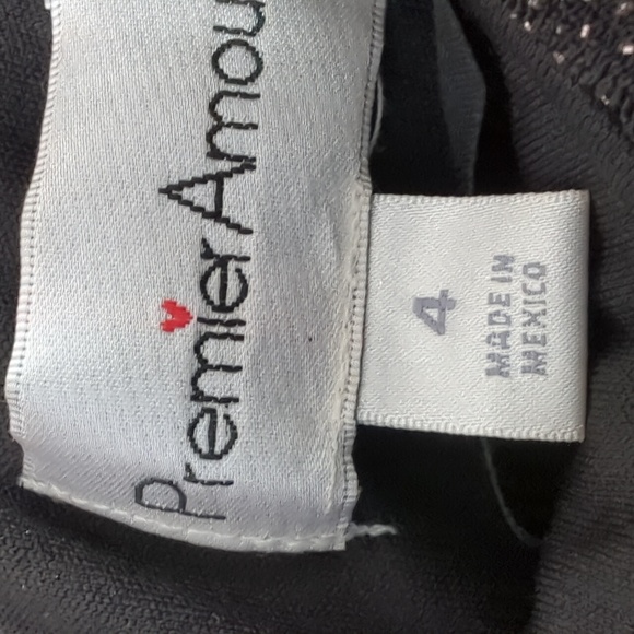 Premier Amour Black Blush Glitter Cocktail Dress Off The Shoulder Sz 4 - Picture 5 of 10